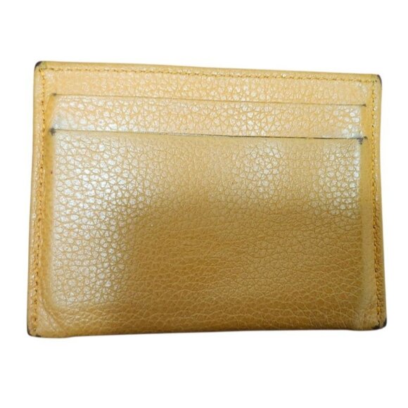 Longchamp Yellow Leather Card Holder Slim Minimalist Wallet Authentic Longchamp - Picture 4 of 7
